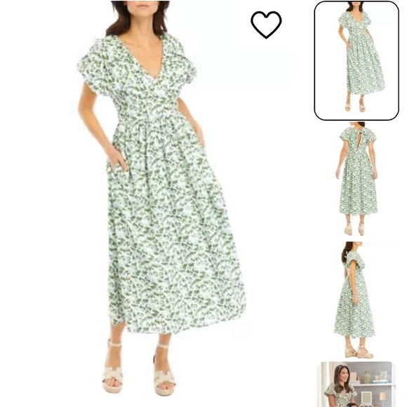 Crown & Ivy X Society Social Sz 10 Floral Green Maxi Dress - Picture 1 of 6